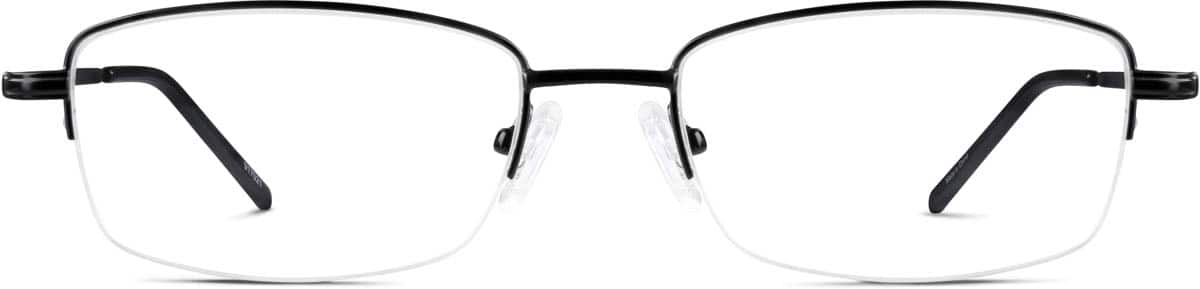 Front view of Rectangle Glasses 917021 in Black