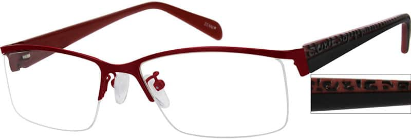 Angle view of Rectangle Glasses 919218 in Red