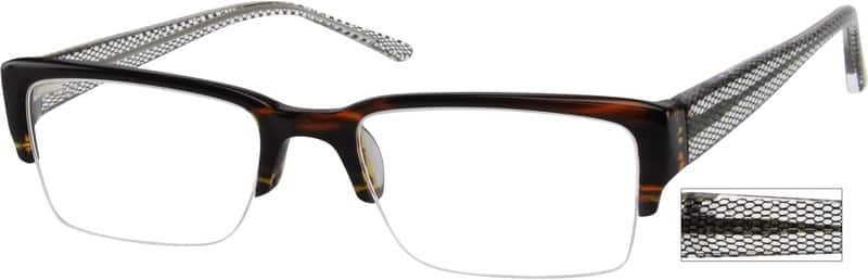 Angle view of Rectangle Glasses 934315 in Brown