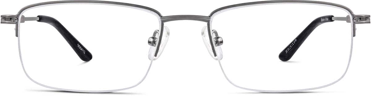 Front view of Rectangle Glasses 950412 in Gray