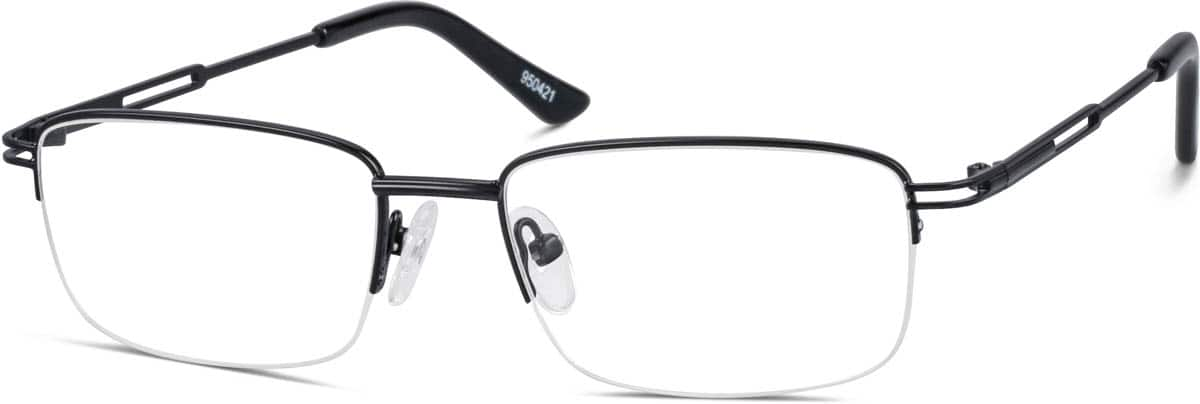 Angle view of Rectangle Glasses 950421 in Black