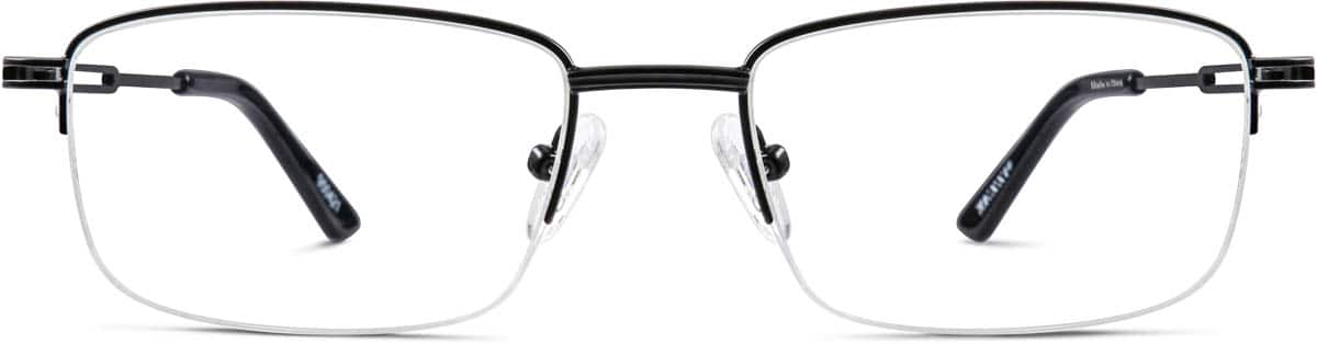 Front view of Rectangle Glasses 950421 in Black