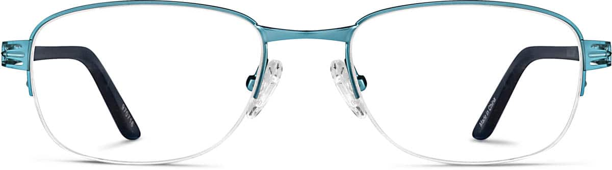 Front view of Rectangle Glasses 970716 in Blue