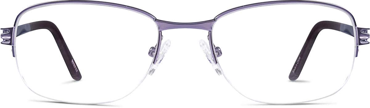 Front view of Rectangle Glasses 970717 in Purple