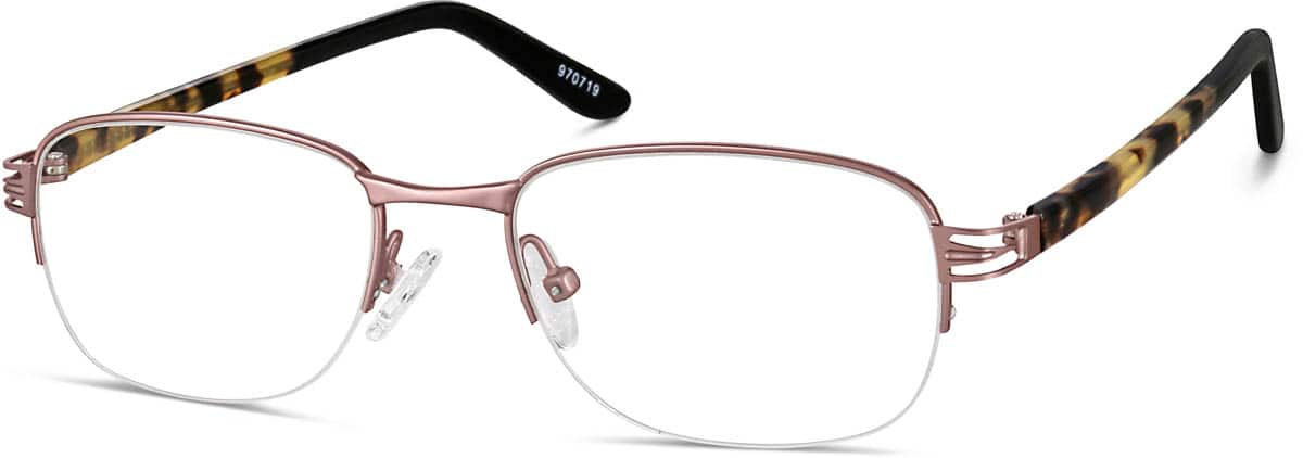 Angle view of Rectangle Glasses 970719 in Pink