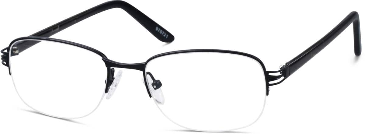 Angle view of Rectangle Glasses 970721 in Black