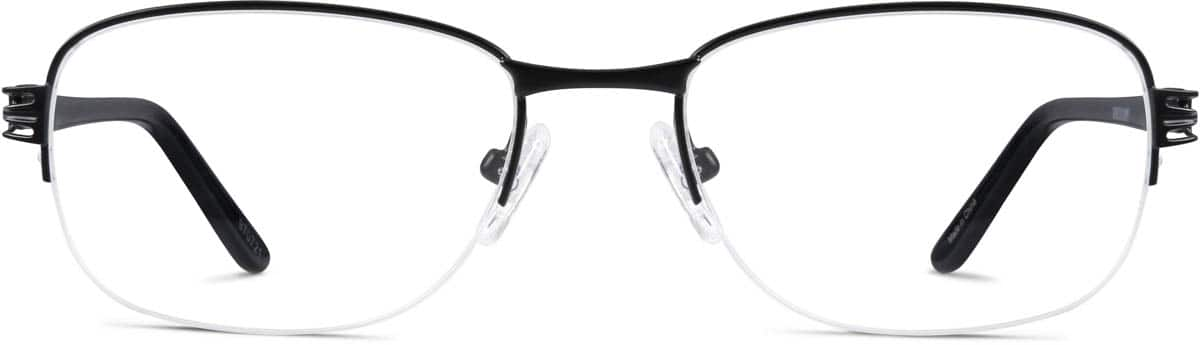 Front view of Rectangle Glasses 970721 in Black