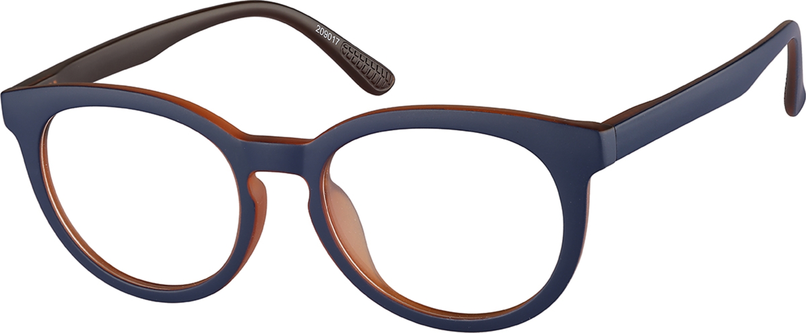 Zenni Kids Round Prescription Glasses Blue Plastic Full Rim Frame