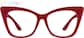 Front view of Pretty Purrfect Glasses 99106218 in Red thumbnail