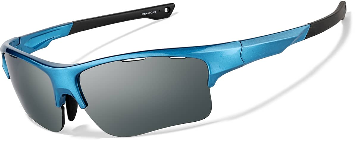 Angle view of Wrap-Around Sports Sunglasses 99112116 in Blue