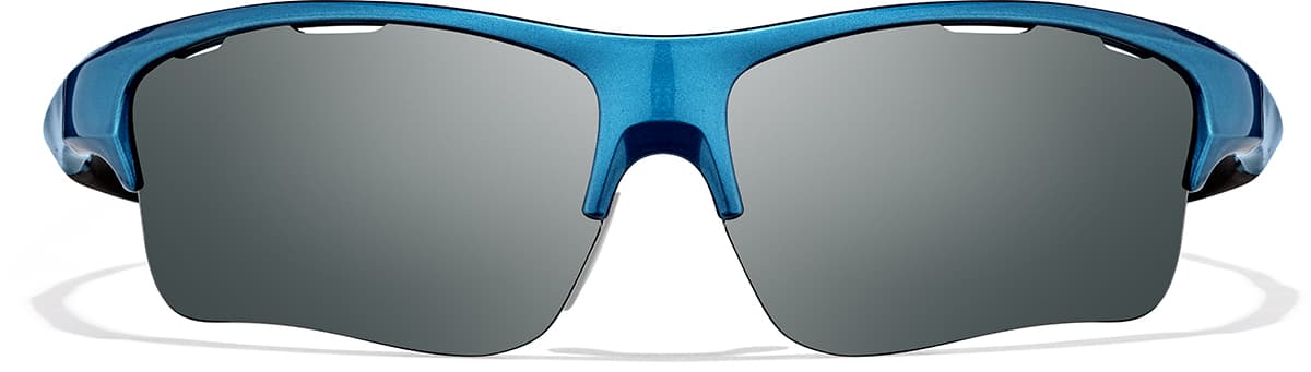 Front view of Wrap-Around Sports Sunglasses 99112116 in Blue