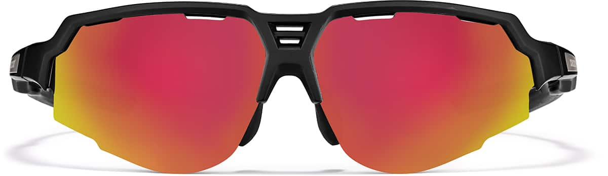 Front view of Wrap-Around Sports Sunglasses 99112221 in Black