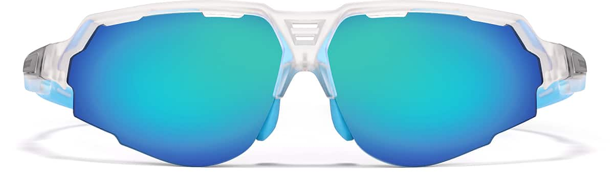 Front view of Wrap-Around Sports Sunglasses 99112223 in Clear