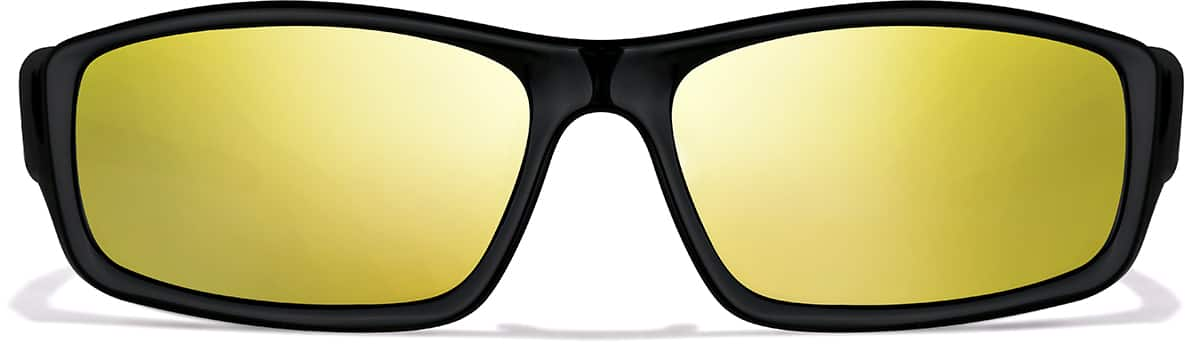 Front view of Rectangle Sports Sunglasses 99112321 in Black