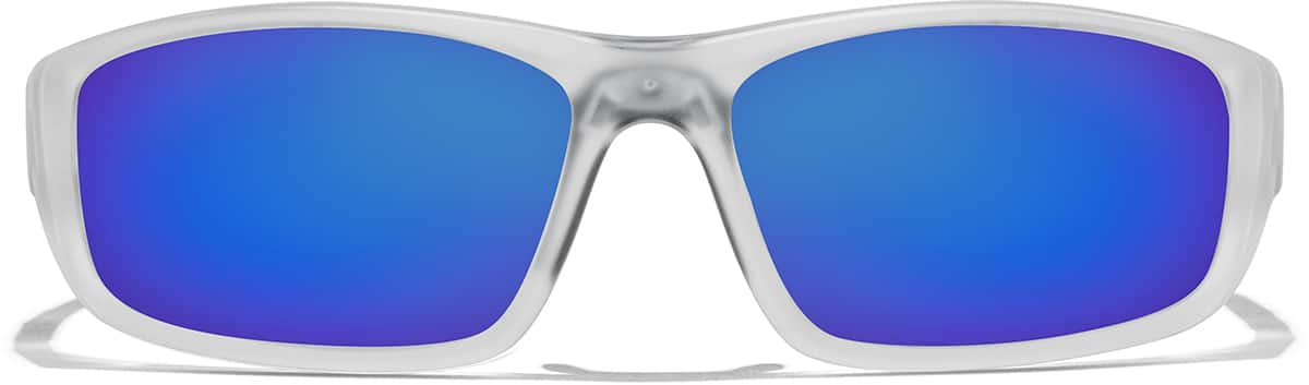 Front view of Rectangle Sports Sunglasses 99112323 in Clear