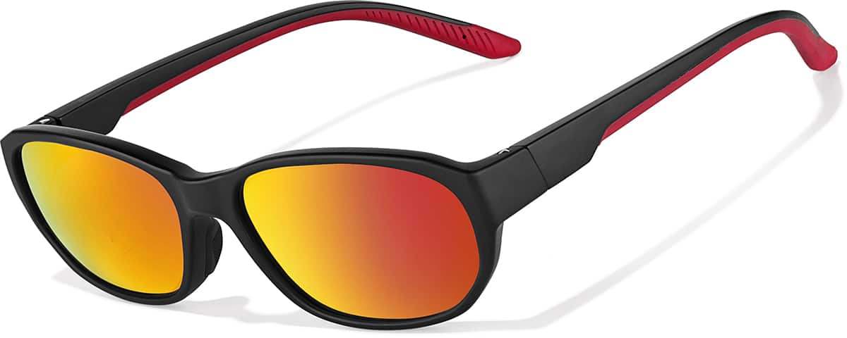 Angle view of Oval Sports Sunglasses 99112521 in Black