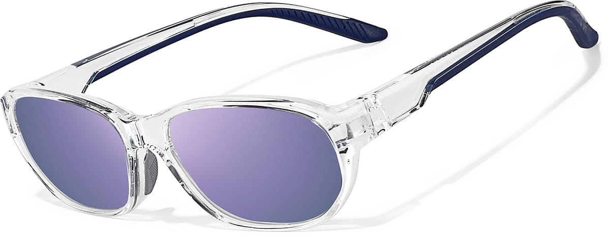 Angle view of Oval Sports Sunglasses 99112523 in Clear