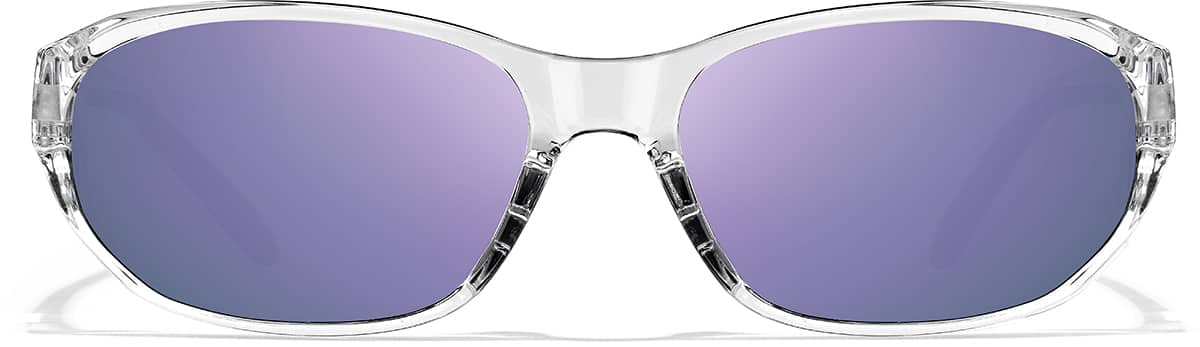 Front view of Oval Sports Sunglasses 99112523 in Clear