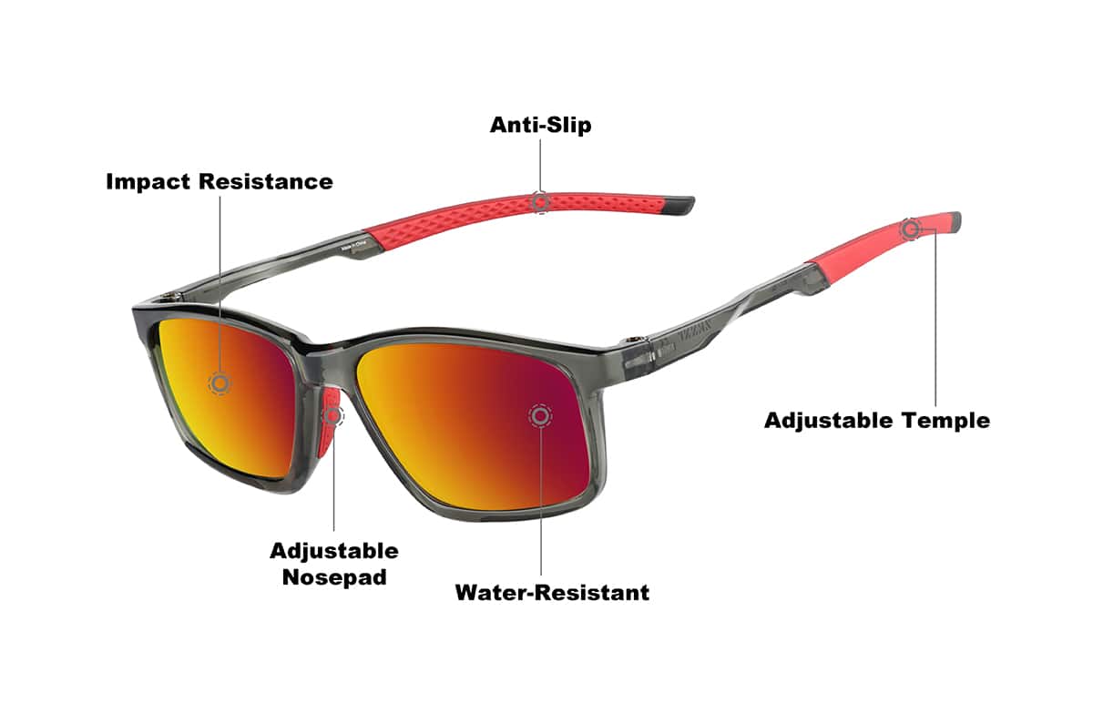 S*様 759ELGEETWIDEANGLE12mmF1.9 CINEレンズ Gray Zunnies - Rectangle Sports Sunglasses #99112613 | Zenni