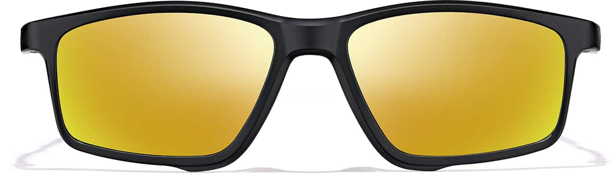 Front view of Rectangle Sports Sunglasses 99112621 in Black