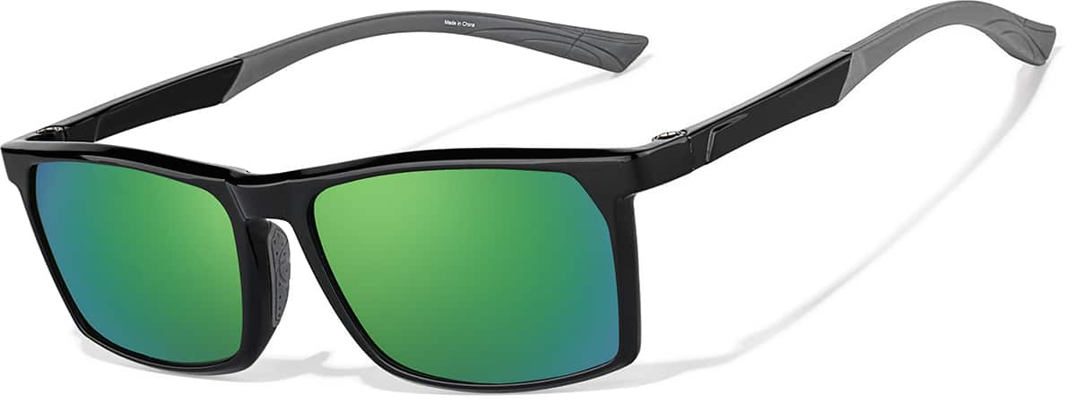 Angle view of Rectangle Sports Sunglasses 99112721 in Black