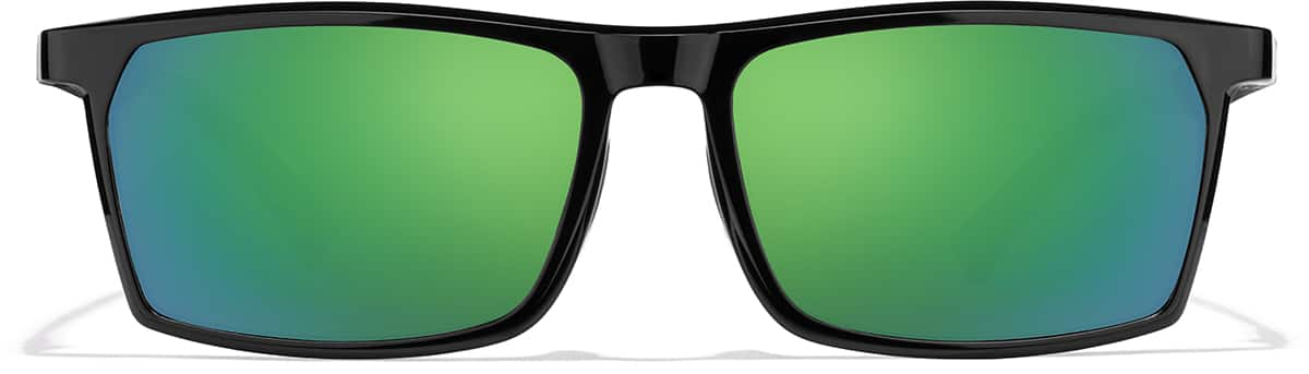 Front view of Rectangle Sports Sunglasses 99112721 in Black