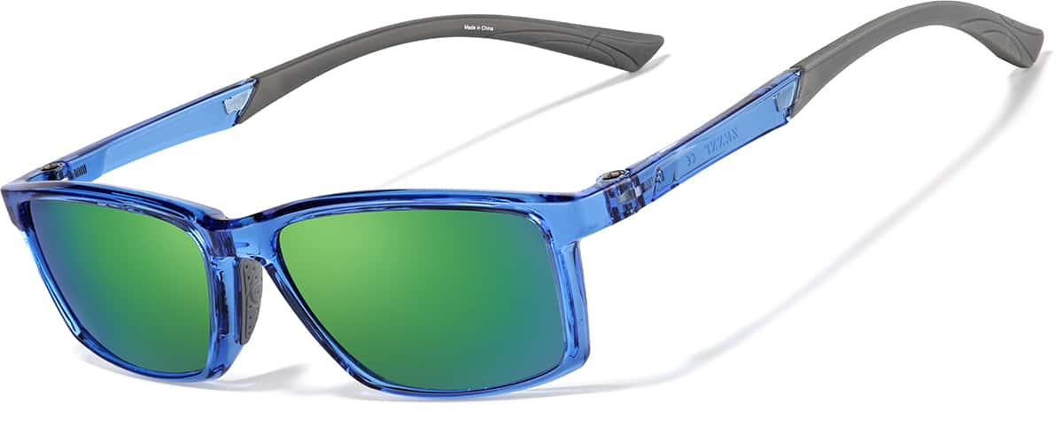 Angle view of Rectangle Sports Sunglasses 99112816 in Blue