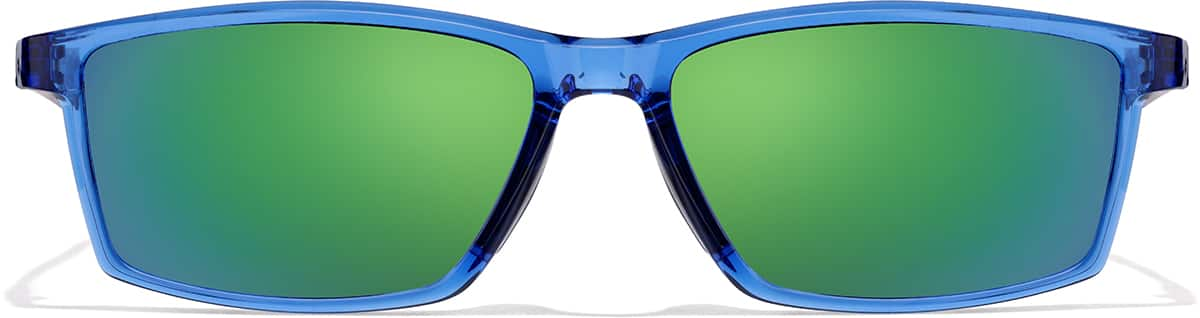 Front view of Rectangle Sports Sunglasses 99112816 in Blue