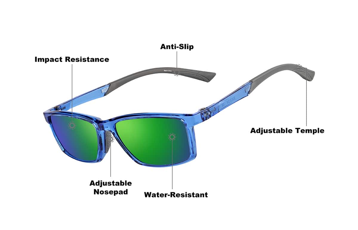 Gray Zunnies - Rectangle Sports Sunglasses #99112812 | Zenni