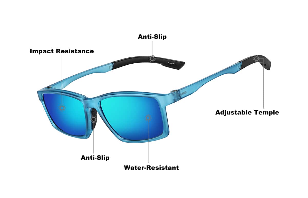 Blue Zunnies - Rectangle Sports Sunglasses #99112916 | Zenni