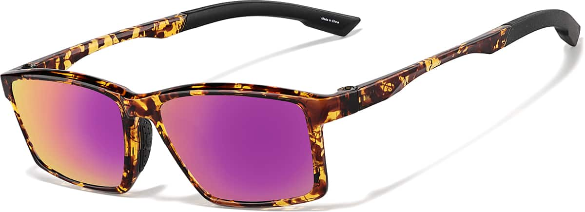 Angle view of Rectangle Sports Sunglasses 99112925 in Tortoiseshell