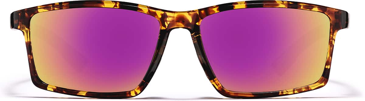 Front view of Rectangle Sports Sunglasses 99112925 in Tortoiseshell