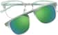 Front view of Polarized Browline Clip-on Glasses 99113024 in Transparent Jade Green thumbnail
