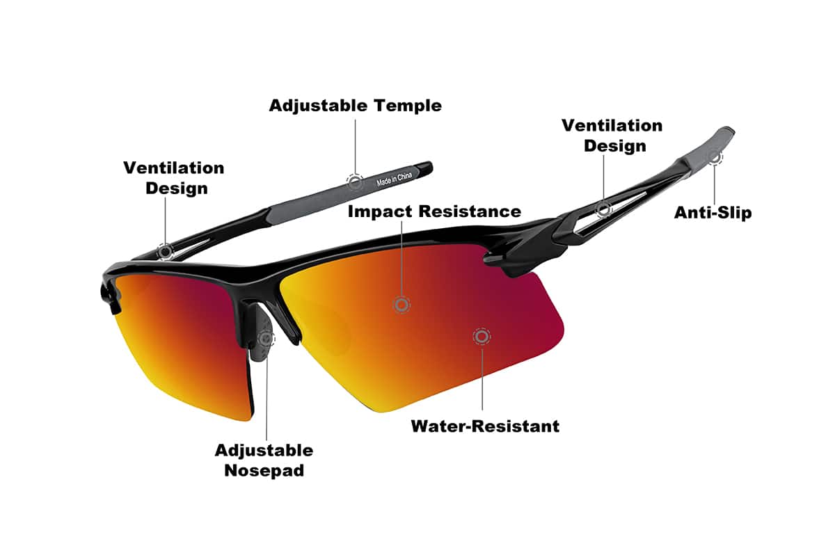 Wrap-Around Sports Sunglasses(Larger Lenses) 991131