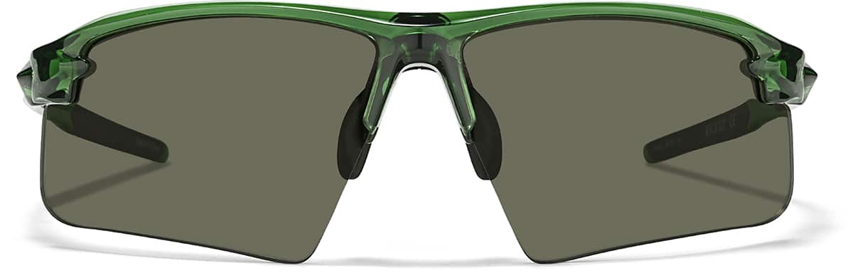 Front view of Wrap-Around Sports Sunglasses (Larger Lenses) 99113124 in Green