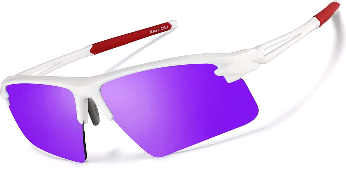 Angle view of Wrap-Around Sports Sunglasses 99113148 in White