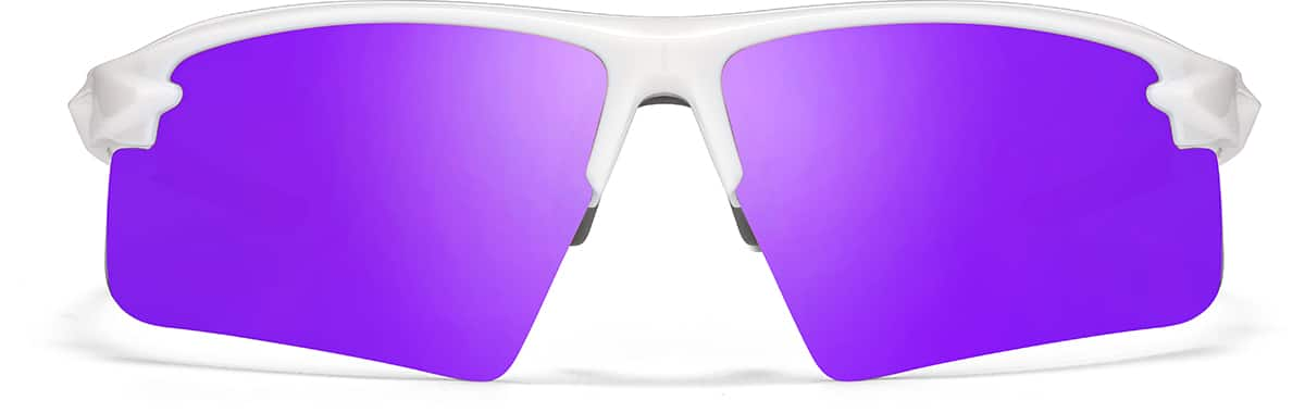 Front view of Wrap-Around Sports Sunglasses 99113148 in White