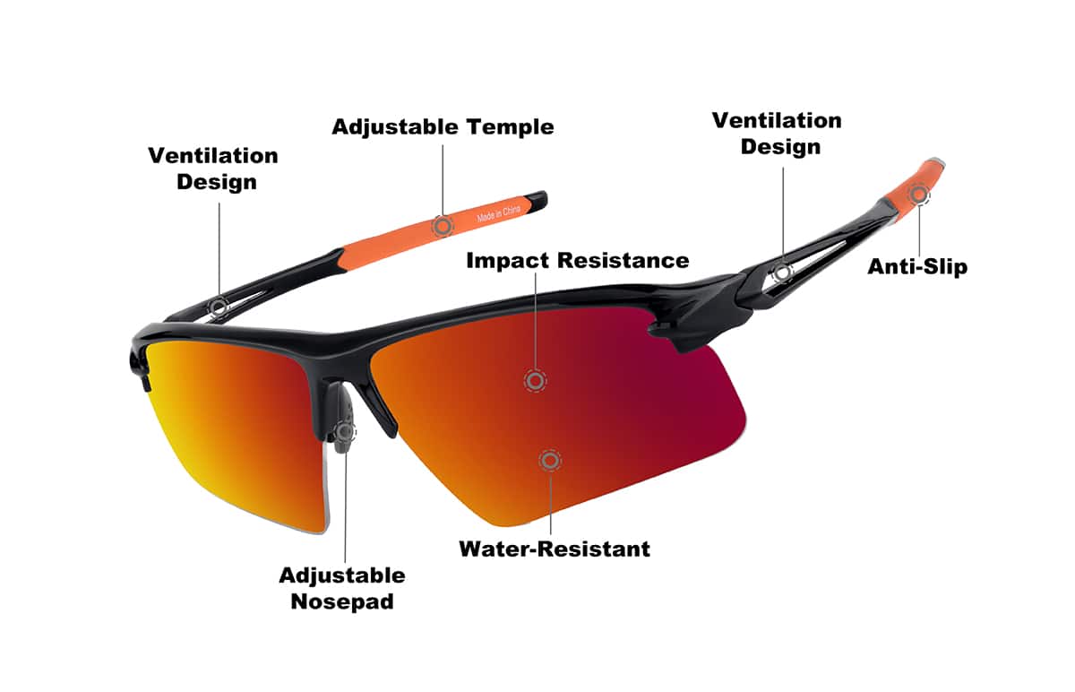 Black Quickshift - Wrap-around Sunglasses (Larger Lenses