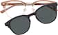 Front view of Polarized Browline Clip-on Glasses 99115315 in Brown thumbnail