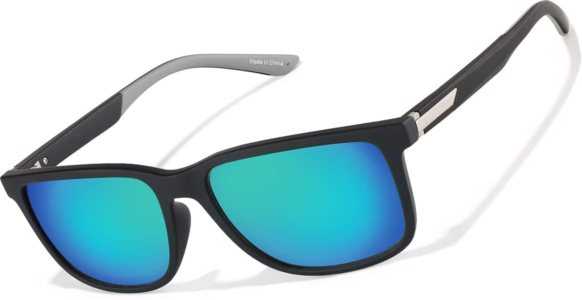 サングラス ^ONE BRILLIANT^ OrsonOB432Blue Orson-OB432-Blue Black Zunnies -Rectangle Sports Sunglasses #99115521 | Zenni