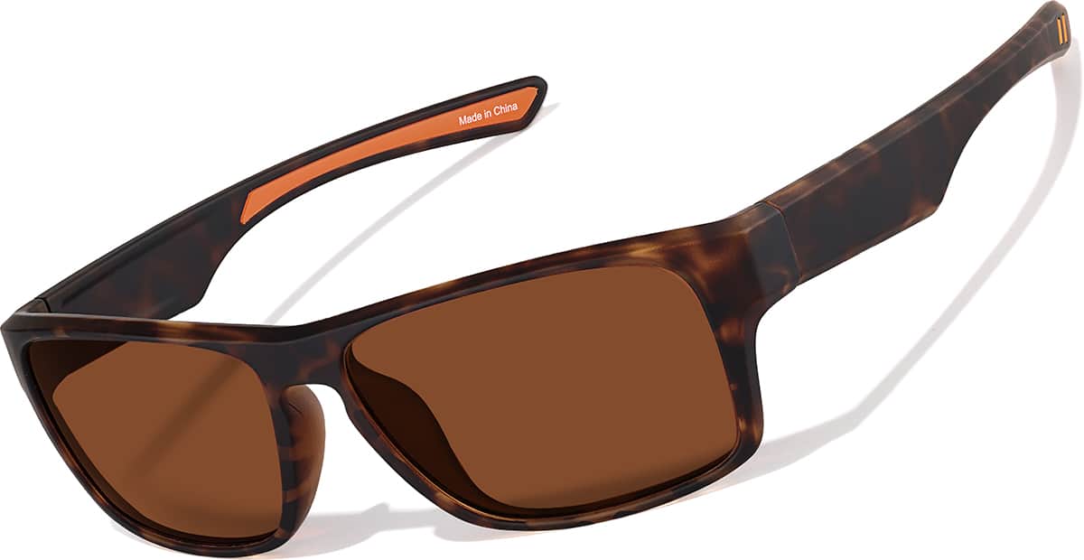Tortoiseshell Zunnies -Rectangle Sports Sunglasses #99115625