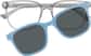 Front view of Square Clip-on Sunglasses 99117912 in Gray thumbnail