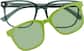Front view of Square Clip-on Sunglasses 99117924 in Green thumbnail