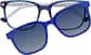 Front view of Square Clip-on Sunglasses 99118016 in Blue thumbnail