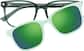 Front view of Lentes de Sol cuadradas con lentes con clip 99118024 in Verde thumbnail