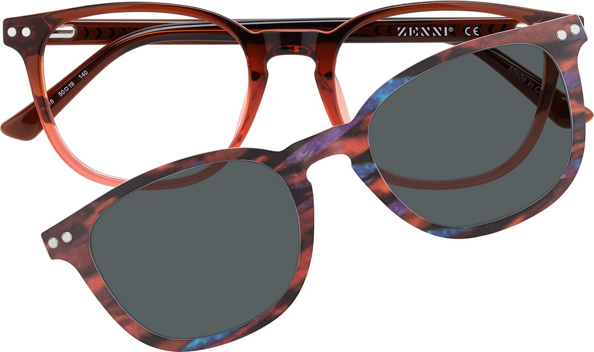 Red Polarized Magnetic Clip On Glasses #99121518 | Zenni Optical