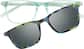 Front view of Kids Clip On Eyeglasses 99122224 in Green thumbnail