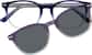 Front view of Polarized Magnetic Clip On Eyeglasses 99122416 in Blue thumbnail