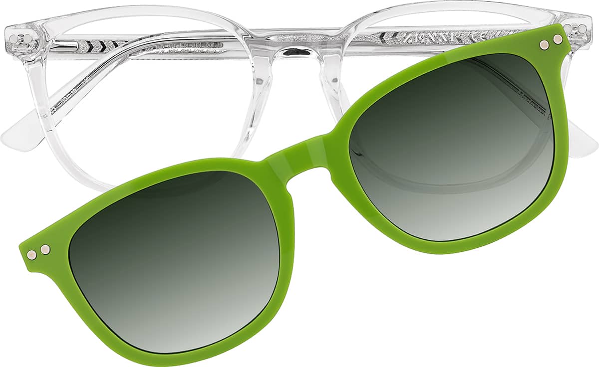 Clear Polarized Magnetic Clip On Eyeglasses #99122423 | Zenni Optical