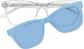 Front view of Acetate Square Magnetic Clip On Sunglasses  99123123 in Clear  thumbnail